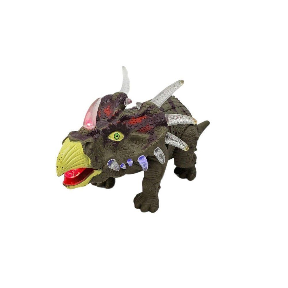 Rong Kai Dinosaur Century Walking Flashing Light TRICERATOPS Realistic Sounds